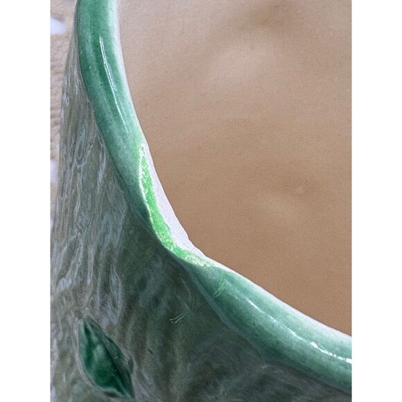 Pair Vintage Tree Trunk Vases Tumblers Garland Ceramics 1955 Green Nature - Picture 6 of 6